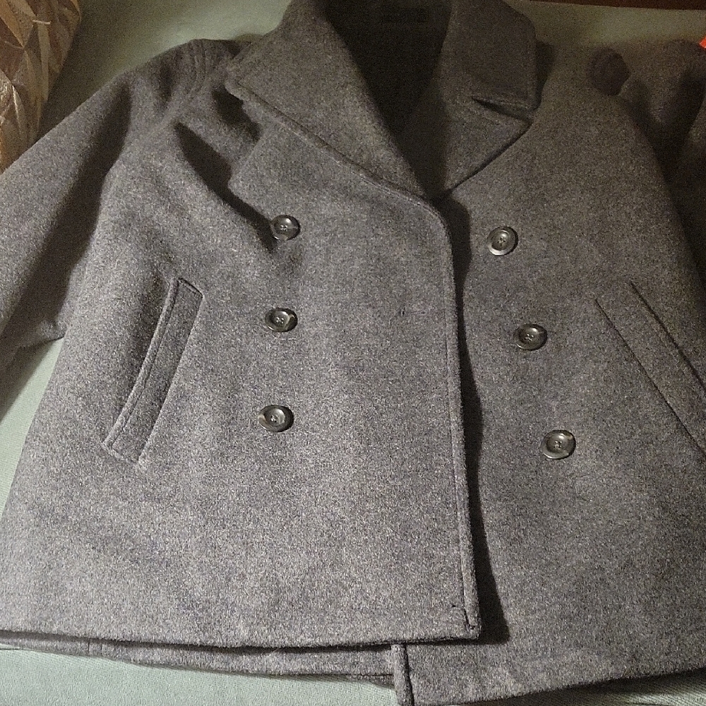 Old Navy Men's Charcoal Pea Coat